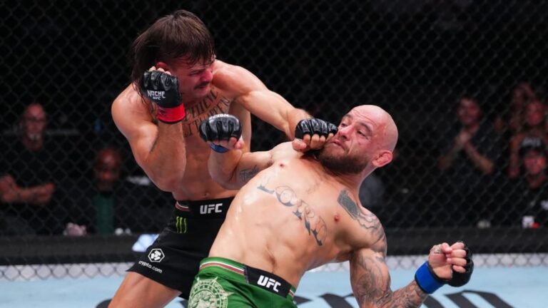 Diego Lopes venció por TKO en el segundo asalto a uno de los pupilos estrella de los Fighting Nerds en la Noche UFC.