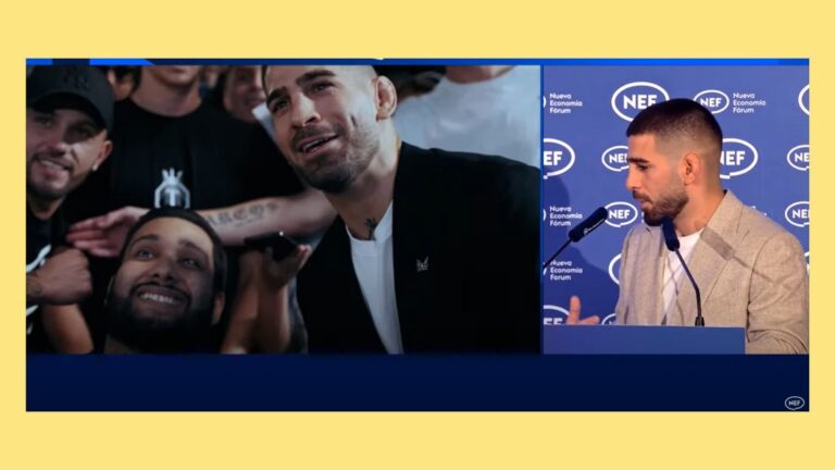 Ilia Topuria se presentó frente a la audiencia del Nueva Economía Forum para explicar su futuro, el crecimiento de las MMA españolas y hasta su posicionamiento respecto a Gaza.